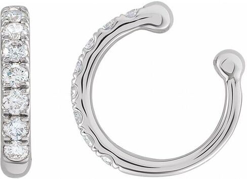 14K Yellow Or White Gold 1.6 Mm Round Polished 1/6 Ctw Natural Diamond Ear Cuff in Saudi Arabia