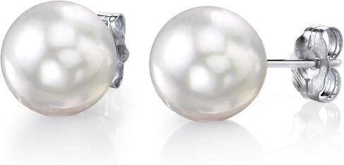 أقراط من اللؤلؤ المستزرع من الذهب الأبيض عيار 14 قيراط من THE PEARL SOURCE للنساء in Saudi Arabia