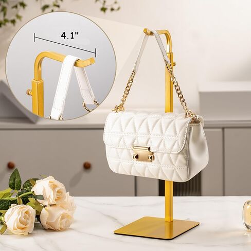 2 Pack Purse Holder Handbag Display Stand: Gold Hanger Rack for Bags, Purses, and Wreath, Adjustable Hook Stand for Tabletop, Closet, and Retail Use for Vendors in Saudi Arabia