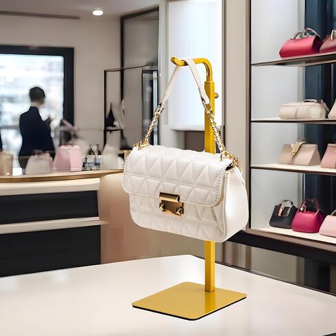 2 Pack Purse Holder Handbag Display Stand: Gold Hanger Rack for Bags, Purses, and Wreath, Adjustable Hook Stand for Tabletop, Closet, and Retail Use for Vendors in Saudi Arabia