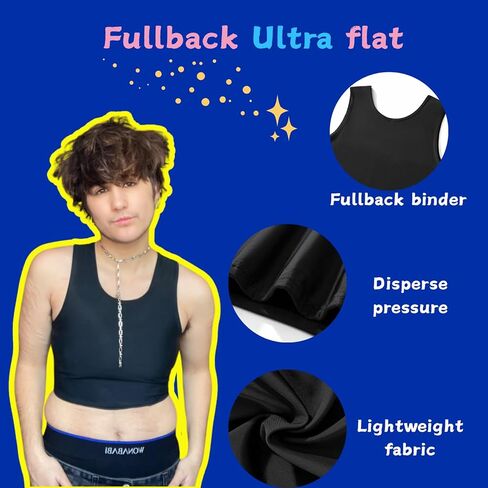 Wonababi Chest Binder for Transgender - Fullback Ultra Flat Compression Bra for FTM, Large Breasts in Saudi Arabia