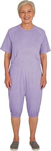 Adaptive Clothing for Women, Anti-Strip Back-Zip Cotton Romper, Elderly Care Onesie for Special Needs and Disabilities in Kuwait