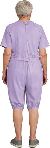 Adaptive Clothing for Women, Anti-Strip Back-Zip Cotton Romper, Elderly Care Onesie for Special Needs and Disabilities in Kuwait