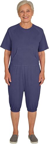 Adaptive Clothing for Women, Anti-Strip Back-Zip Cotton Romper, Elderly Care Onesie for Special Needs and Disabilities in Kuwait