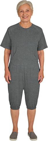 Adaptive Clothing for Women, Anti-Strip Back-Zip Cotton Romper, Elderly Care Onesie for Special Needs and Disabilities in Kuwait