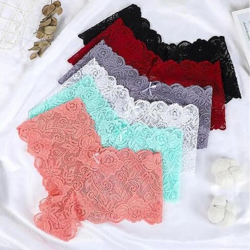 6-Pack Set Sexy Lace Thong for Women, Seamless Breathable Comfortable, Stylish and Sexy No-Show Thong for Everyday Wear in Saudi Arabia