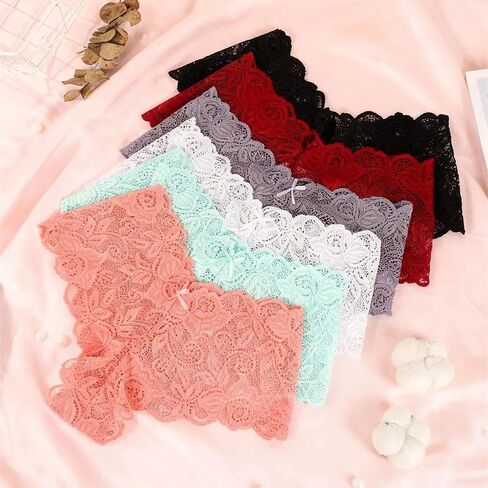 6-Pack Set Sexy Lace Thong for Women, Seamless Breathable Comfortable, Stylish and Sexy No-Show Thong for Everyday Wear in Saudi Arabia