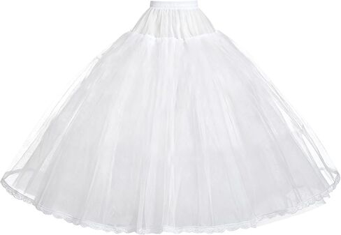 8 Layers Tulle Hoopless Petticoat, Bridal Full-Length Crinoline Underskirt, Puffy Ball Gown Petticoats in Saudi Arabia