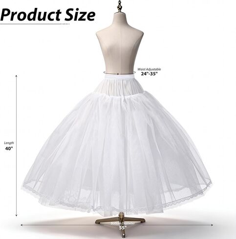 8 Layers Tulle Hoopless Petticoat, Bridal Full-Length Crinoline Underskirt, Puffy Ball Gown Petticoats in Saudi Arabia