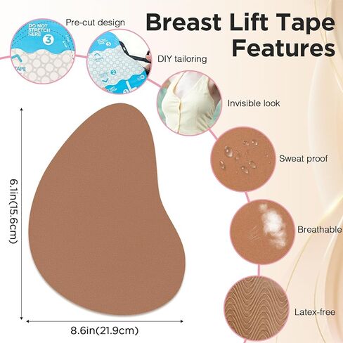 OK TAPE Breast Lift Tape, Nylon Boob Tape, Pre-Cut Design For Free Cutting, A-E Cup in Saudi Arabia