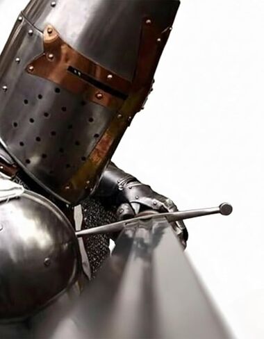 مجموعة درع فارس تمبلر من العصور الوسطى - بدلة يمكن ارتداؤها لكامل الجسم لـ LARP وSCA وإعادة التمثيل والحفلات التنكرية والهالوين | درع عرض زي الصليبي للرجال in Kuwait