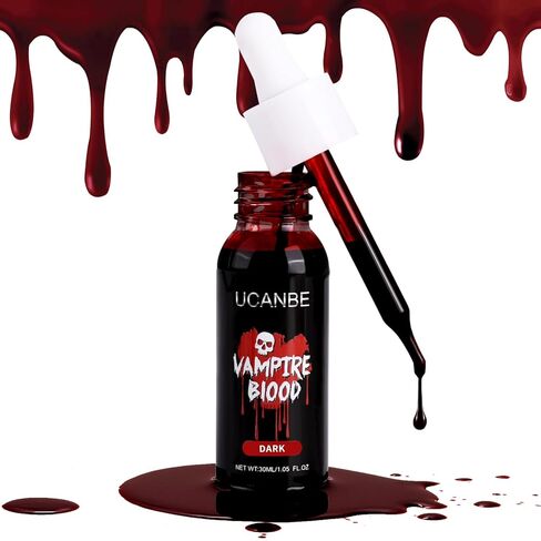 UCANBE Halloween Dripping Fake Blood Realistic Blood Drops Body Paint Washable Fake Blood Makeup Kit For Zombie Vampire Clown Monster Clothes Costume Cosplay SFX Special Effects Makeup 30ML(Dark) in Saudi Arabia