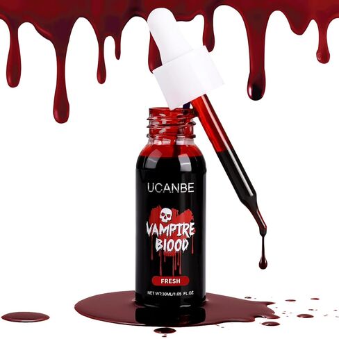 UCANBE Halloween Dripping Fake Blood Realistic Blood Drops Body Paint Washable Fake Blood Makeup Kit For Zombie Vampire Clown Monster Clothes Costume Cosplay SFX Special Effects Makeup 30ML(Dark) in Saudi Arabia