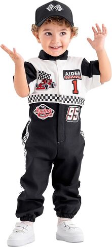 Handmade Race Car Driver Costume for Toddlers - Halloween Costume, Cars Boys Racing Outfit in Saudi Arabia