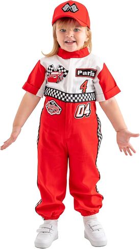 Handmade Race Car Driver Costume for Toddlers - Halloween Costume, Cars Boys Racing Outfit in Saudi Arabia