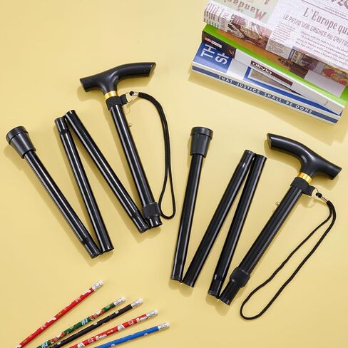 2 Pcs 100 Days Cane, 33 in Costume Walking Cane, Black Adjustable Walking Stick, Funny Old Age Costume Accessories, Halloween Cosplay Cane Prop for Dress Up Retirement Party Adults Gift in Kuwait