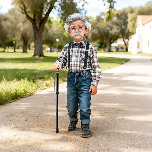 2 Pcs 100 Days Cane, 33 in Costume Walking Cane, Black Adjustable Walking Stick, Funny Old Age Costume Accessories, Halloween Cosplay Cane Prop for Dress Up Retirement Party Adults Gift in Kuwait