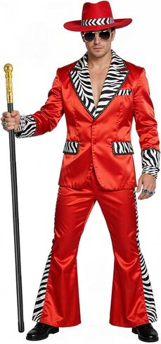 Pimp Cane,Plastic Pimp Canes for Men Gold Walking Cane Prop Costume Accessories,Halloween Staff Ringmaster Joker Cosplay Party in Saudi Arabia