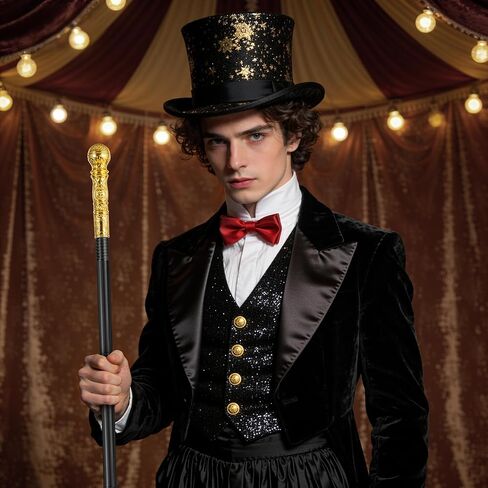 Pimp Cane,Plastic Pimp Canes for Men Gold Walking Cane Prop Costume Accessories,Halloween Staff Ringmaster Joker Cosplay Party in Saudi Arabia