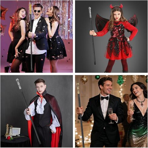 Pimp Cane,Plastic Pimp Canes for Men Gold Walking Cane Prop Costume Accessories,Halloween Staff Ringmaster Joker Cosplay Party in Saudi Arabia
