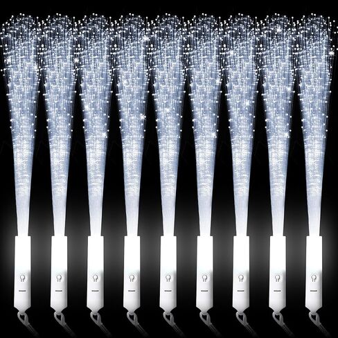 Miikoul 36 قطعة صغار الألياف البصرية تضيء العصي LED LED توهج توهج ملون في لوازم الحفلات المظلمة وميض العصي مع 3 أوضاع خفيفة لحفلات النيون ، دش الزفاف ، بار DJ Party Favors in Kuwait