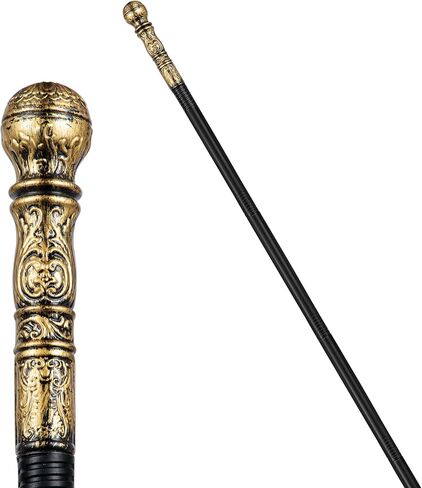 Pimp Cane,Plastic Pimp Canes for Men Gold Walking Cane Prop Costume Accessories,Halloween Staff Ringmaster Joker Cosplay Party in Saudi Arabia