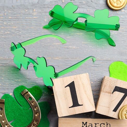 JOYIN 12 زوجًا من النظارات الشمسية لعيد القديس باتريك شامروك، نظارات شامروك البرسيم، مستلزمات حفلات سانت باتريك in Saudi Arabia