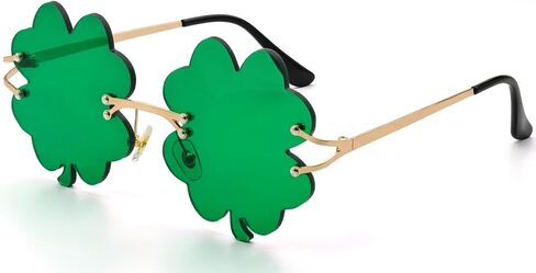 نظارات شمسية لعيد القديس باتريك شامروك أيرلندية بأربعة أوراق البرسيم نظارات خضراء لاكي ليبرشون زي زينة حفلات الهذيان إكسسوار المهرجان in Kuwait