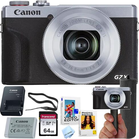 Canon PowerShot G7 X Mark III Digital Camera + 64GB Memory + Stabilizing Grip + Software Pack +More (Value Bundle) (Renewed) in Saudi Arabia