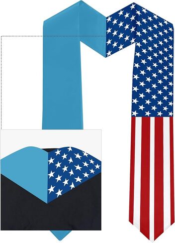 2026 Palau Flag and USA Flag Graduation Stole Graduation Sash for International Student (Baccalaureate Gown and Hat Not Included) in Saudi Arabia