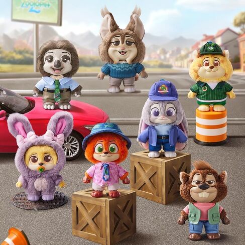 MINISO Disney Zootopia City Residents Series Vinyl Plush Keychain Blind Box, Cute Animal Figure Charm Collectible Surprise Gift for Bag Decor, Random Single Box in Saudi Arabia