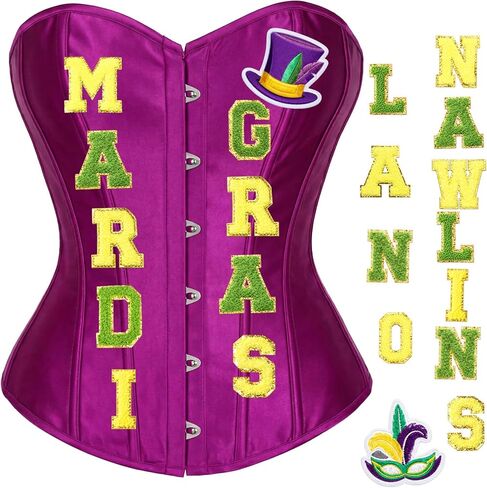 Women's Bustier Corset Top with 2 Iron-on Patches for Costume Cosplay Party in Saudi Arabia