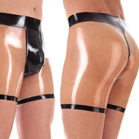 IOKUKI شورت بوكسر مطاطي للرجال من IOKUKI، شورت لاتكس مع سحاب عند المنشعب سراويل داخلية مصنوعة يدويًا للنادي ذو الطابع الخاص in Kuwait