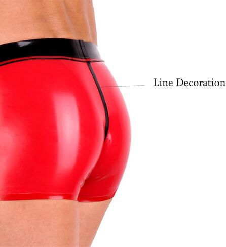 IOKUKI Latex Boxer Briefs Men,Latex Shorts Rubber Handmade Panties for Cosplay Club Costumes in Kuwait