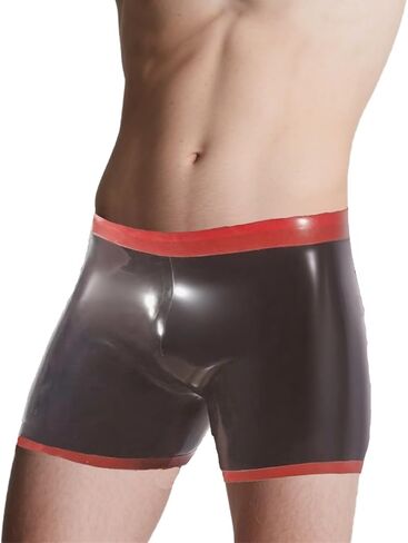 IOKUKI Men's Latex Boxer Shorts Handmade,Latex Rubber Shorts Theme Party Club Panties Accessories in Kuwait