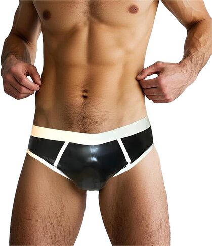 IOKUKI Latex Rubber Briefs for Men,Latex Handmade Boxershorts Club Theme Party Shorts Costumes in Kuwait