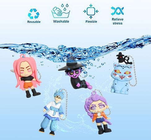 12Pcs K Pop Demon Hunters Action Figure,Demon Hunters Keychains Holder Car Key Ring Mobile Phone Bag Hanging,Unique Action Figures Decorations Gifts for Fans Office Room Figurine Decor in Saudi Arabia