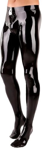 IOKUKI Latex Leggings for Men,Latex Rubber Pants with Zipper at Crotch Handmade with Socks Theme Club Leggings in Kuwait