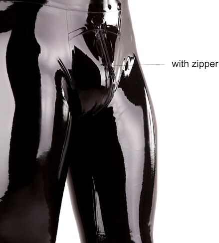 IOKUKI Latex Leggings for Men,Latex Rubber Pants with Zipper at Crotch Handmade with Socks Theme Club Leggings in Kuwait