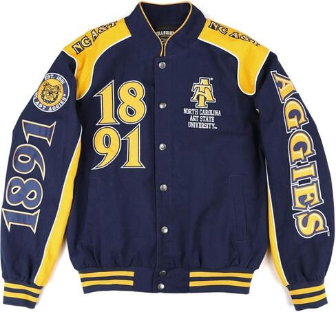 سترة Big Boy North Carolina A&T Aggies S12 State Racing Twill للبالغين [أزرق داكن] - ID#73652-115-208-0-0 in Kuwait