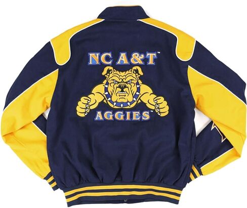 سترة Big Boy North Carolina A&T Aggies S12 State Racing Twill للبالغين [أزرق داكن] - ID#73652-115-208-0-0 in Kuwait