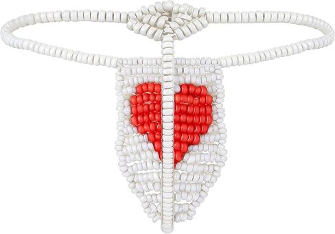 ملابس داخلية مضحكة للرجال من Candy Posing Pouch، مقاس واحد يناسب معظم تصميمات الخيوط المقواة (قلب أبيض/أحمر) in Kuwait