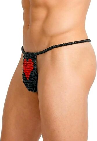 ملابس داخلية مضحكة للرجال من Candy Posing Pouch، مقاس واحد يناسب معظم تصميمات الخيوط المقواة (قلب أسود/أحمر) in Kuwait
