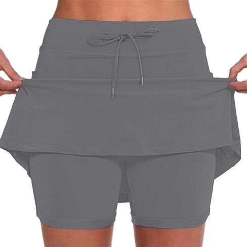 Aniywn Tennis Skirts for Women with Shorts Tennis Golf Skirts High Waisted with Pockets Inner Shorts for Athletic Skorts in Saudi Arabia