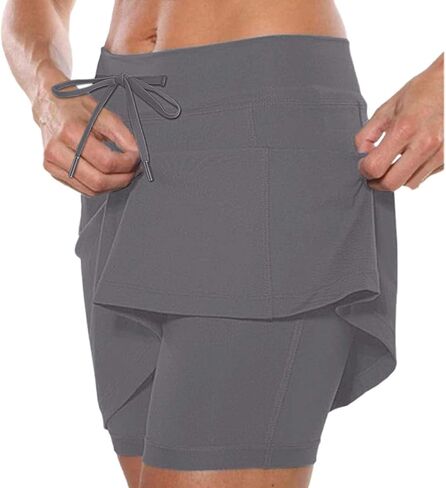 Aniywn Tennis Skirts for Women with Shorts Tennis Golf Skirts High Waisted with Pockets Inner Shorts for Athletic Skorts in Saudi Arabia