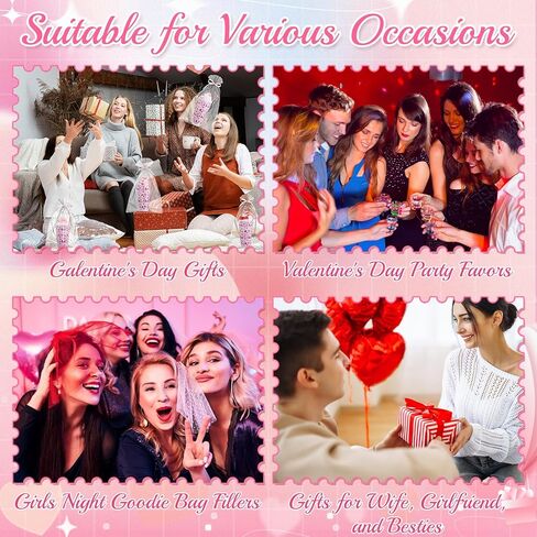Funtery Galentine's Day جوارب غامضة هدايا للنساء السائبة حفلة عيد الحب المواد الوردي كأس القلب جورب هدية in Kuwait