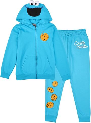 Bioworld Sesame Street Cookie Monster Boy’s 2-Pack Cosplay Zip Front Hoodie & Joggers Set in Saudi Arabia