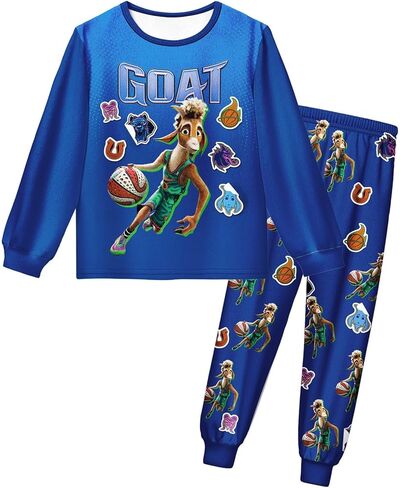 طقم ملابس للأولاد من Goat Will Harris بأكمام طويلة من فيلم Goat Movie مكون من قطعتين قميص وسروال للأطفال من عمر 6 إلى 10 سنوات in Saudi Arabia