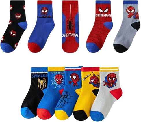Spider boys socks,10-Pack Breathable Comfort Decorative Socks for kids boys girls in Saudi Arabia