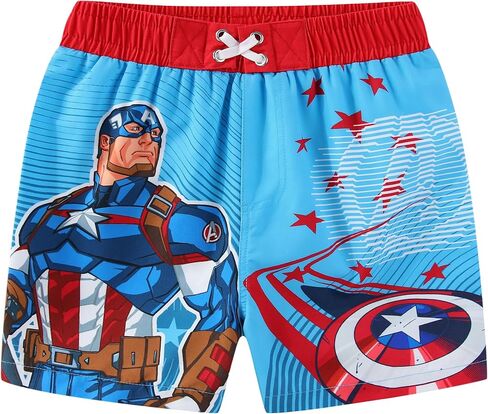 بدلة استحمام شورت سباحة للأولاد من Marvel Captain America بعامل حماية من الأشعة فوق البنفسجية 50+ للأطفال الصغار والكبار in Kuwait